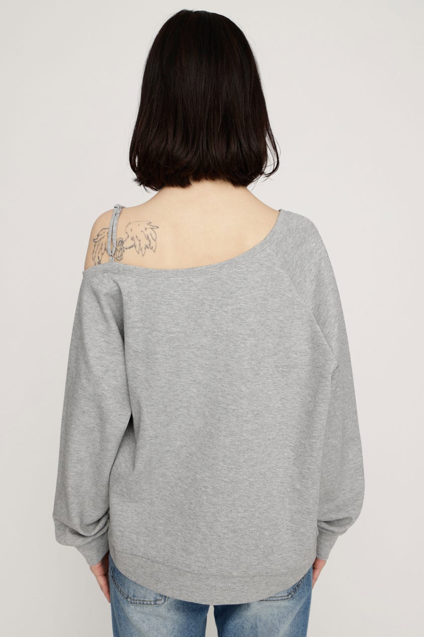 OFF SHOULDER LOGO トップス T.GRY FREE