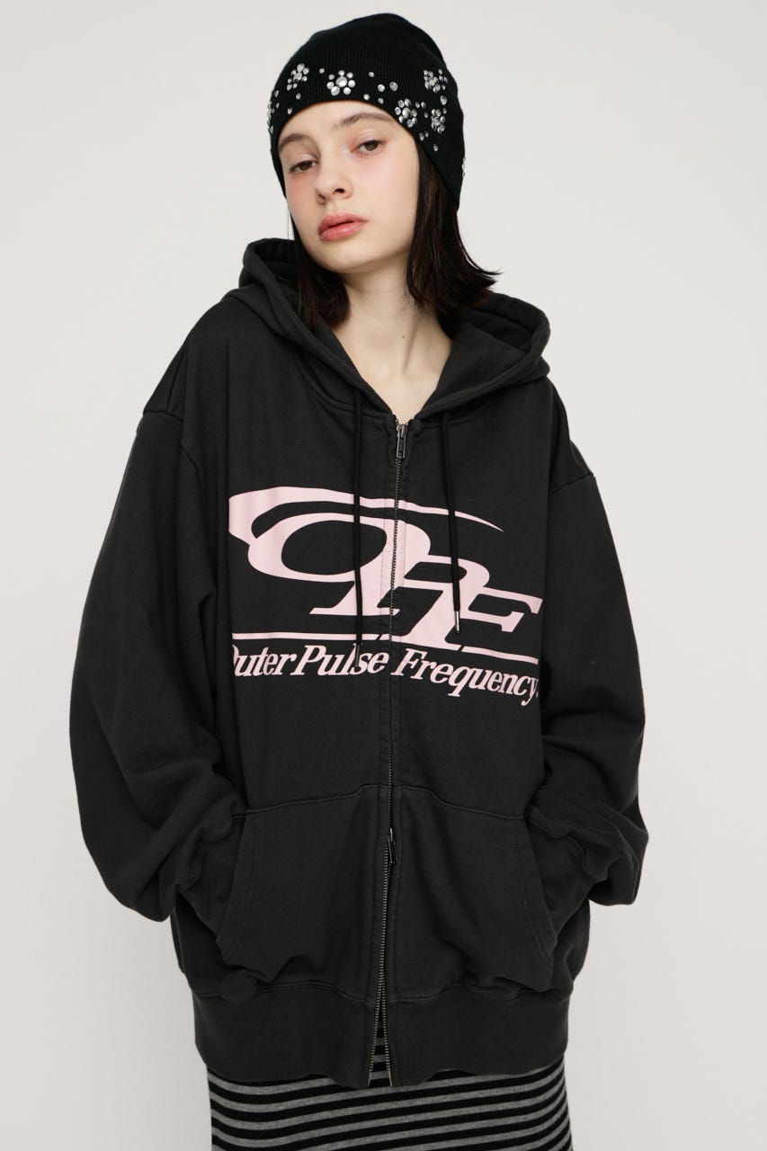 LOGO OVER HOODIE L/BLK FREE