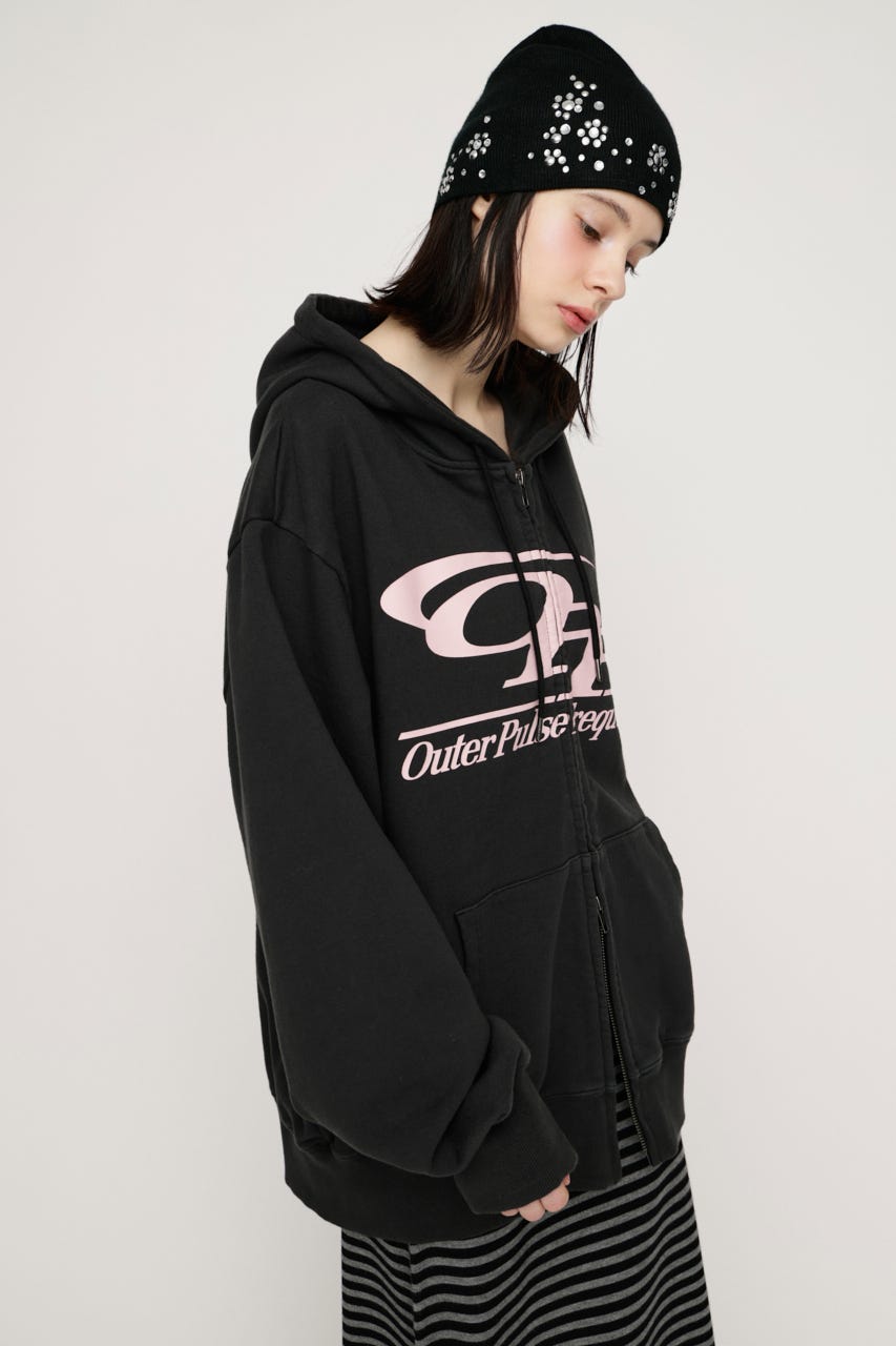 LOGO OVER HOODIE L/BLK FREE