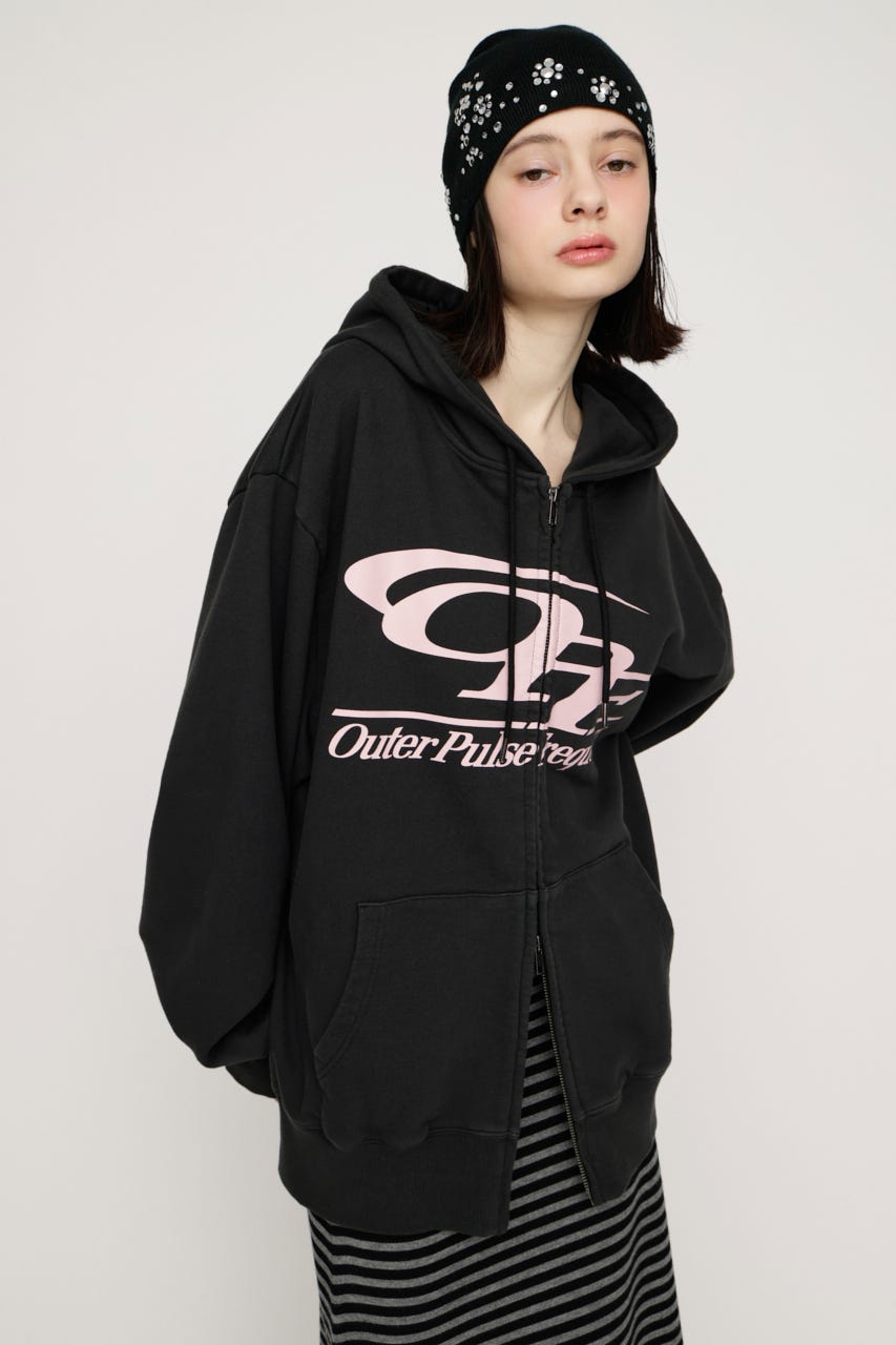 LOGO OVER HOODIE L/BLK FREE