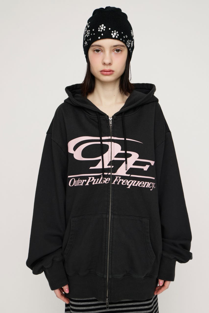 LOGO OVER HOODIE L/BLK FREE