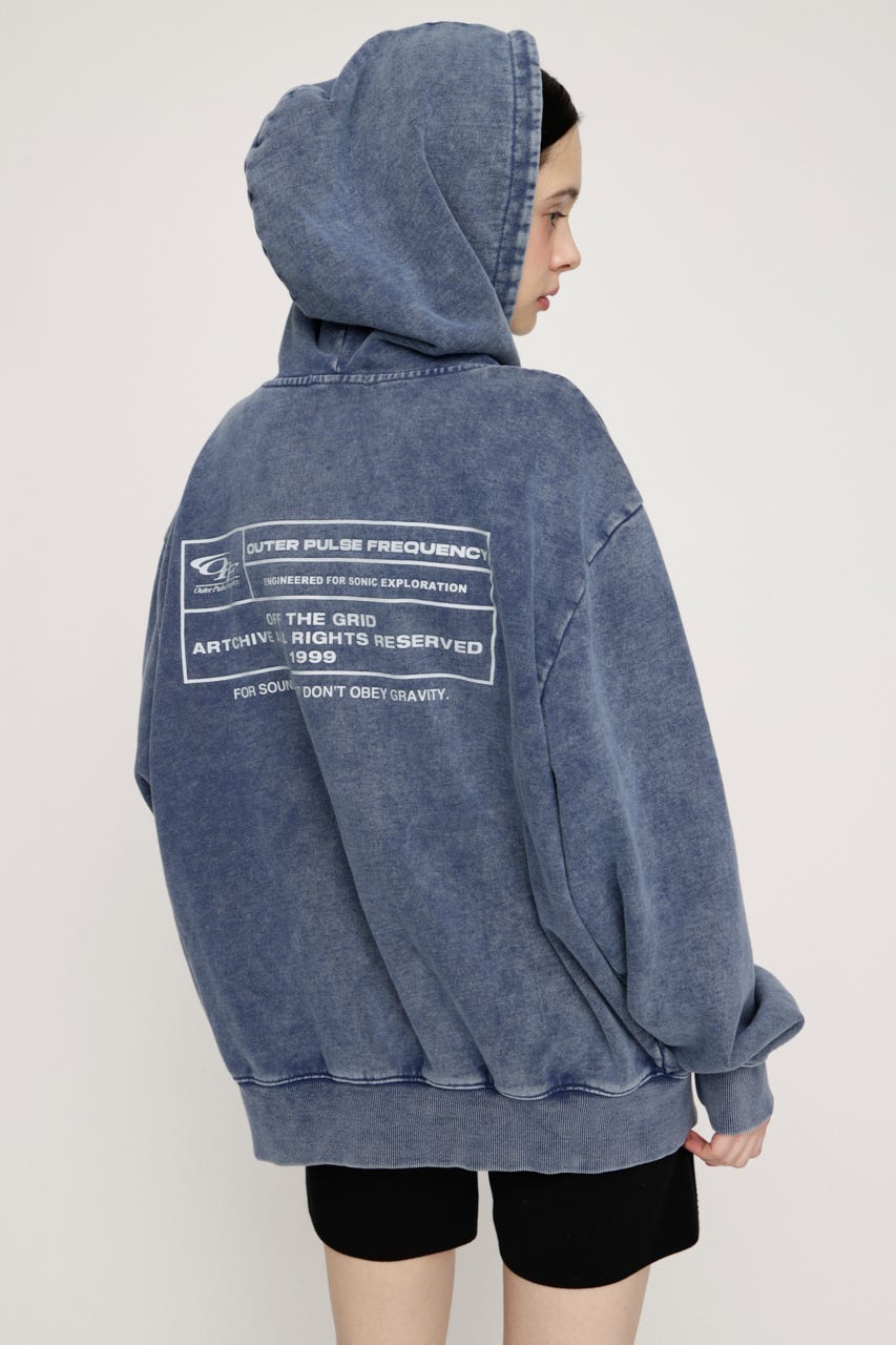 LOGO OVER HOODIE L/BLU FREE