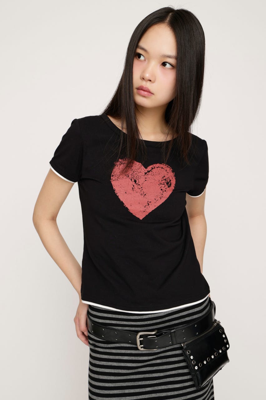 【LIMITED ITEM】HEART LOGO トップス BLK FREE