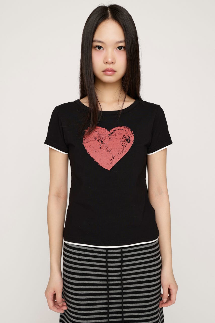 【LIMITED ITEM】HEART LOGO トップス BLK FREE