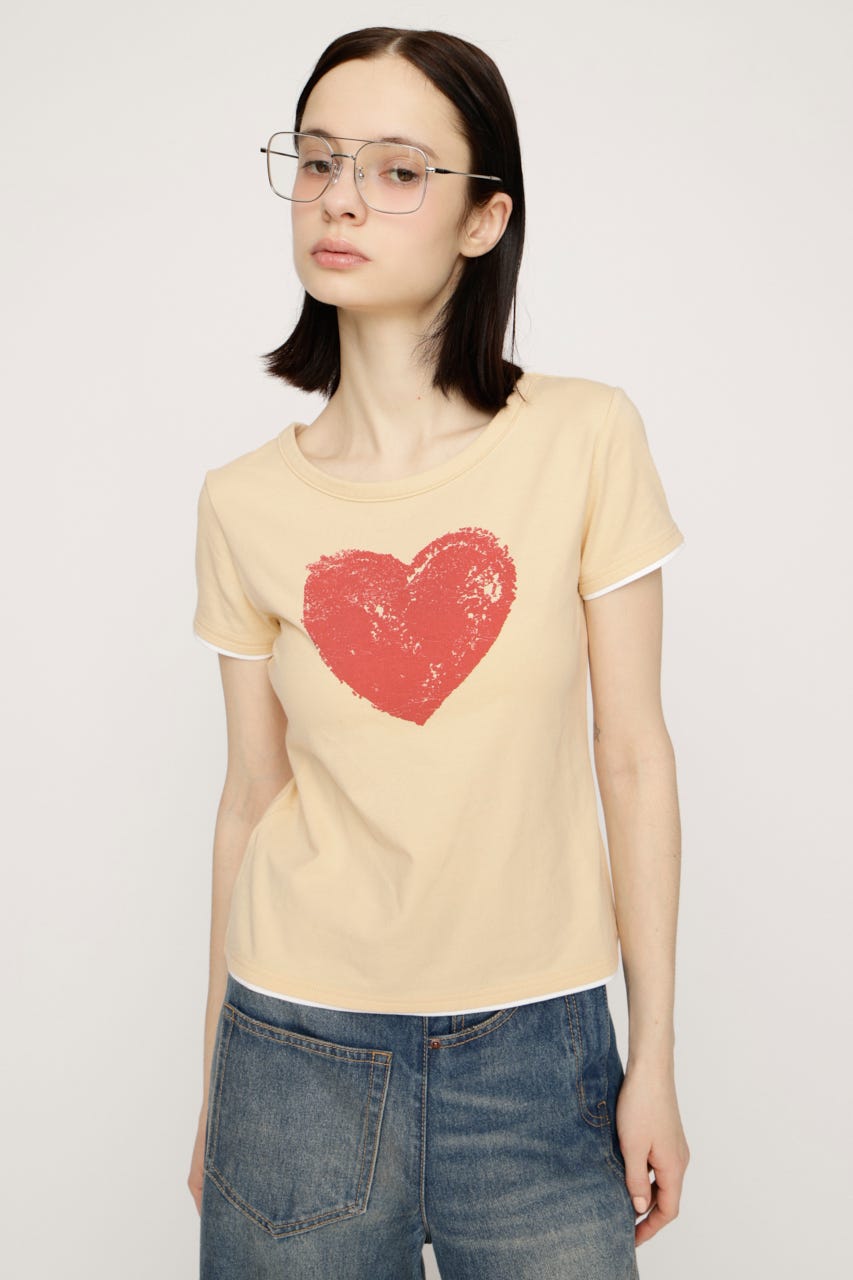 【LIMITED ITEM】HEART LOGO トップス L/YEL FREE