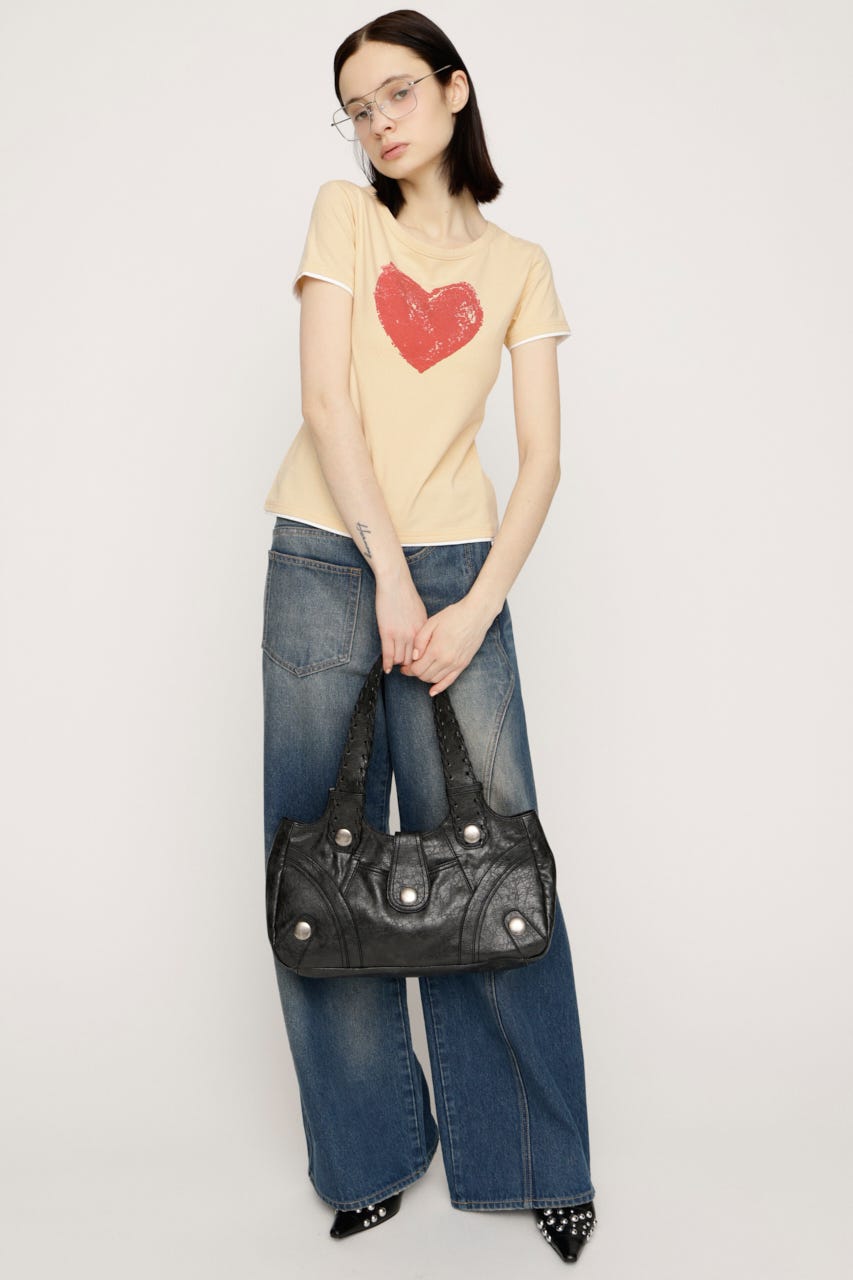 【LIMITED ITEM】HEART LOGO トップス L/YEL FREE