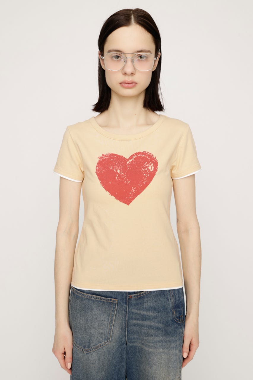 【LIMITED ITEM】HEART LOGO トップス L/YEL FREE