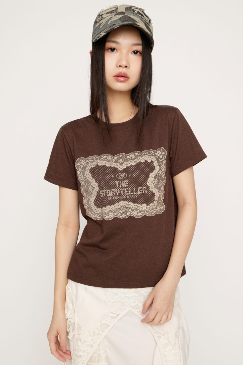 LACE LOGO Tシャツ BRN FREE