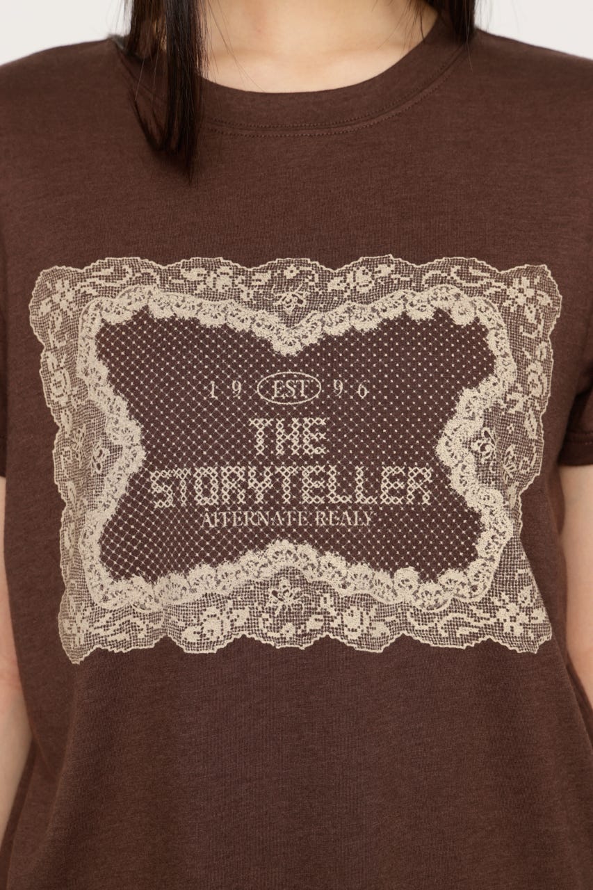 LACE LOGO Tシャツ BRN FREE