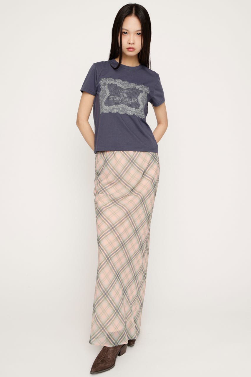 LACE LOGO Tシャツ NVY FREE