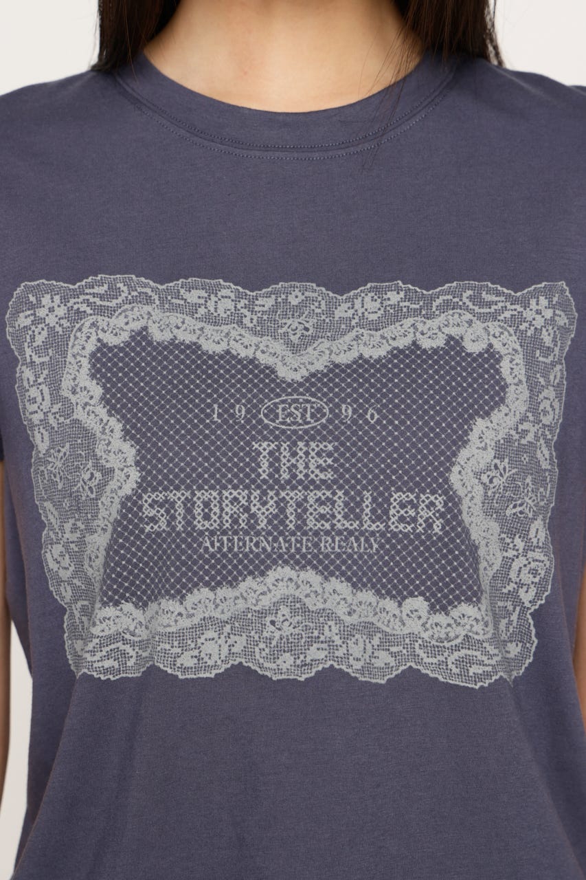 LACE LOGO Tシャツ NVY FREE