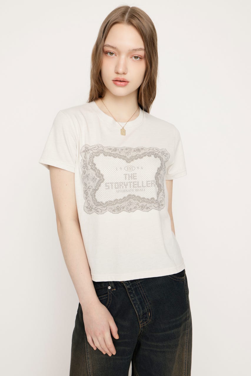 LACE LOGO Tシャツ O/WHT FREE
