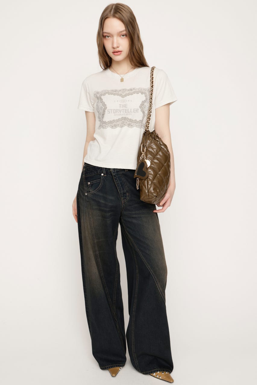 LACE LOGO Tシャツ O/WHT FREE