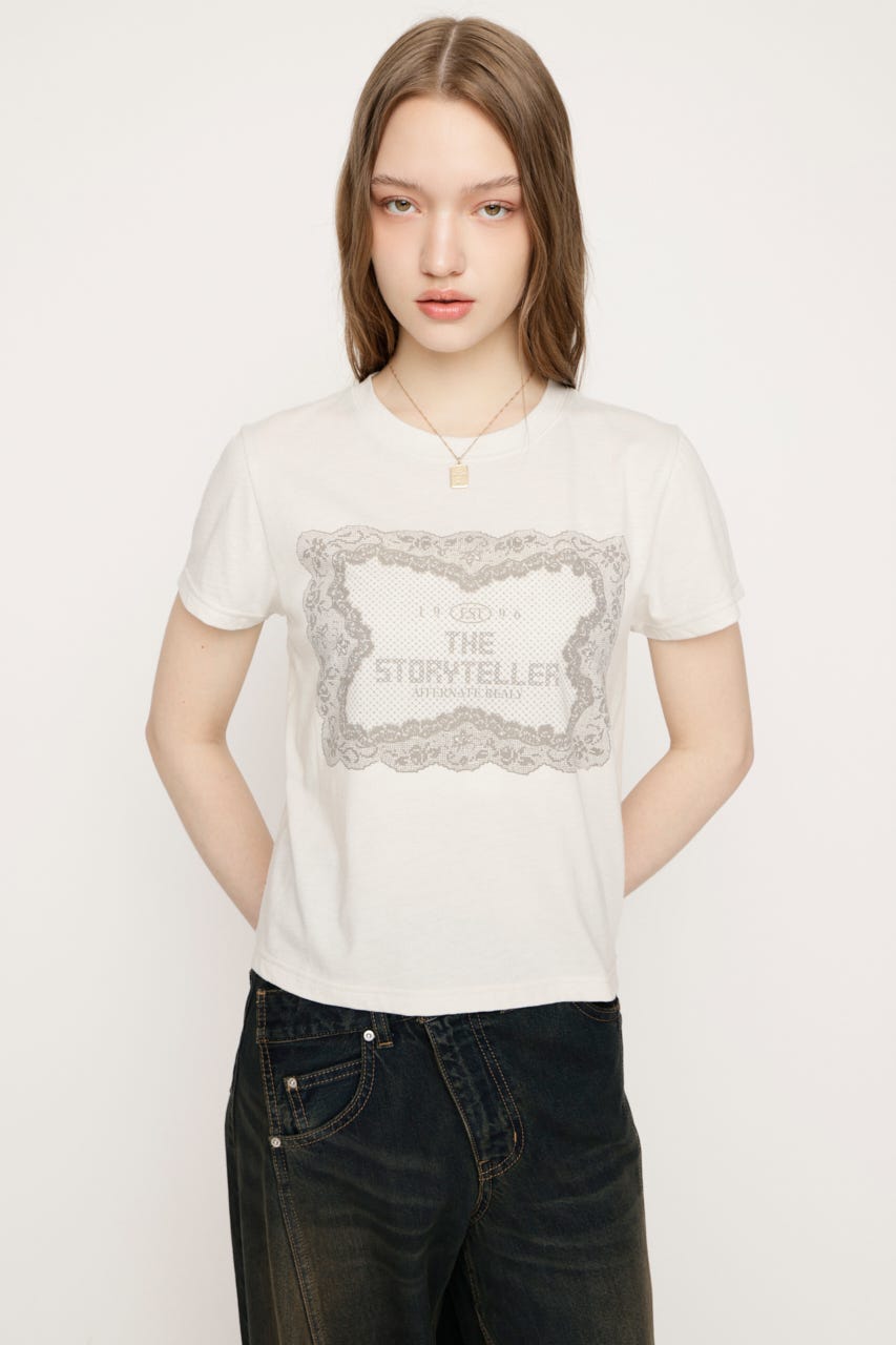 LACE LOGO Tシャツ O/WHT FREE