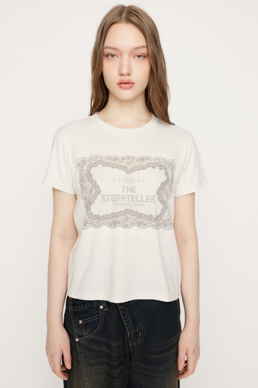 LACE LOGO Tシャツ O/WHT FREE