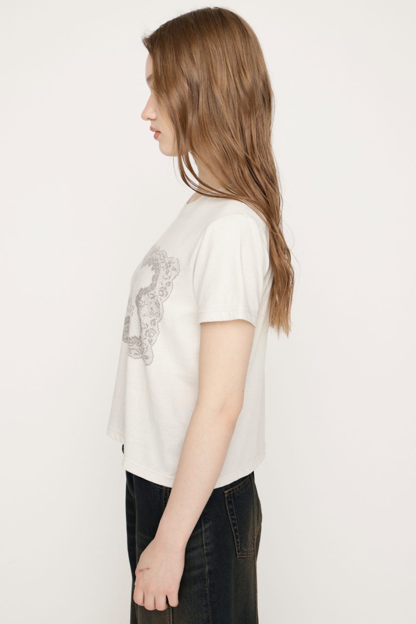 LACE LOGO Tシャツ O/WHT FREE