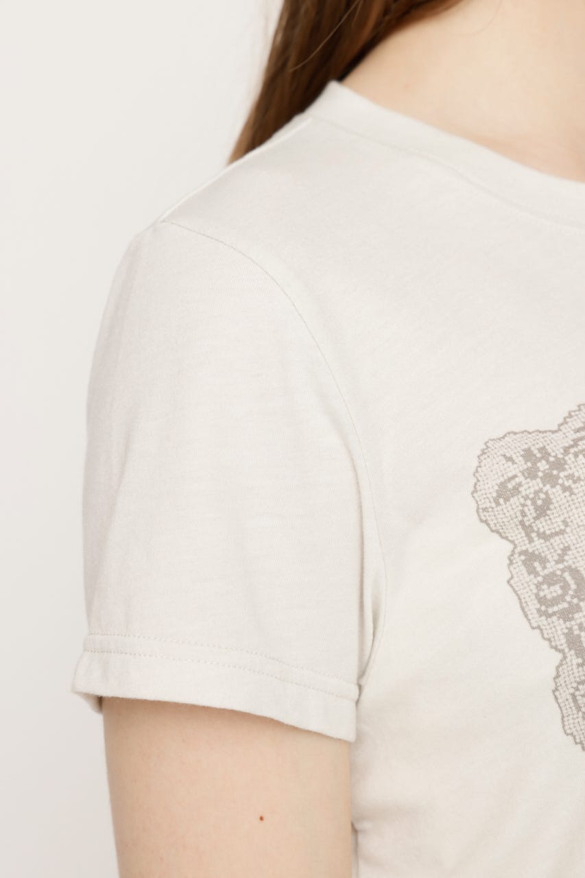 LACE LOGO Tシャツ O/WHT FREE
