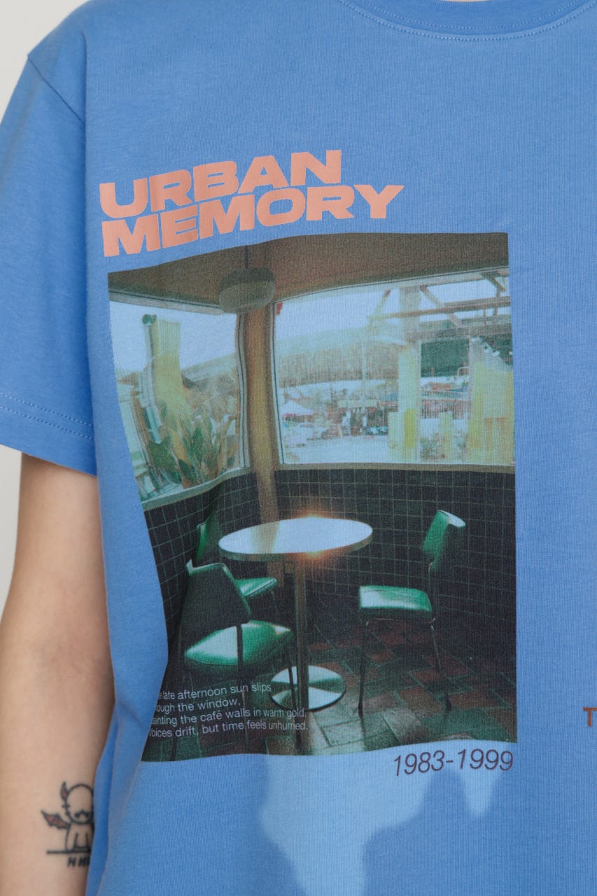 PHOTO LOGO Tシャツ L/BLU FREE