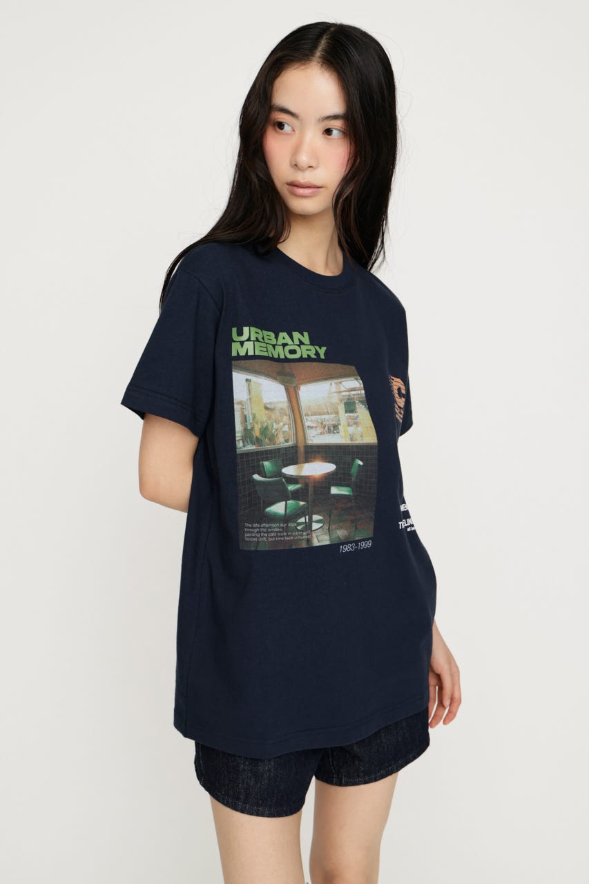 PHOTO LOGO Tシャツ NVY FREE