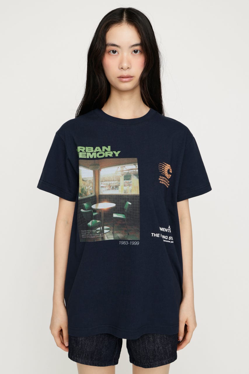 PHOTO LOGO Tシャツ NVY FREE