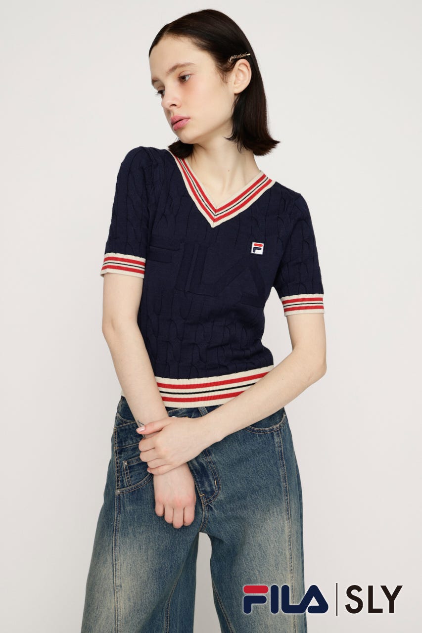 FILA x SLY CABLE KNIT トップス NVY FREE