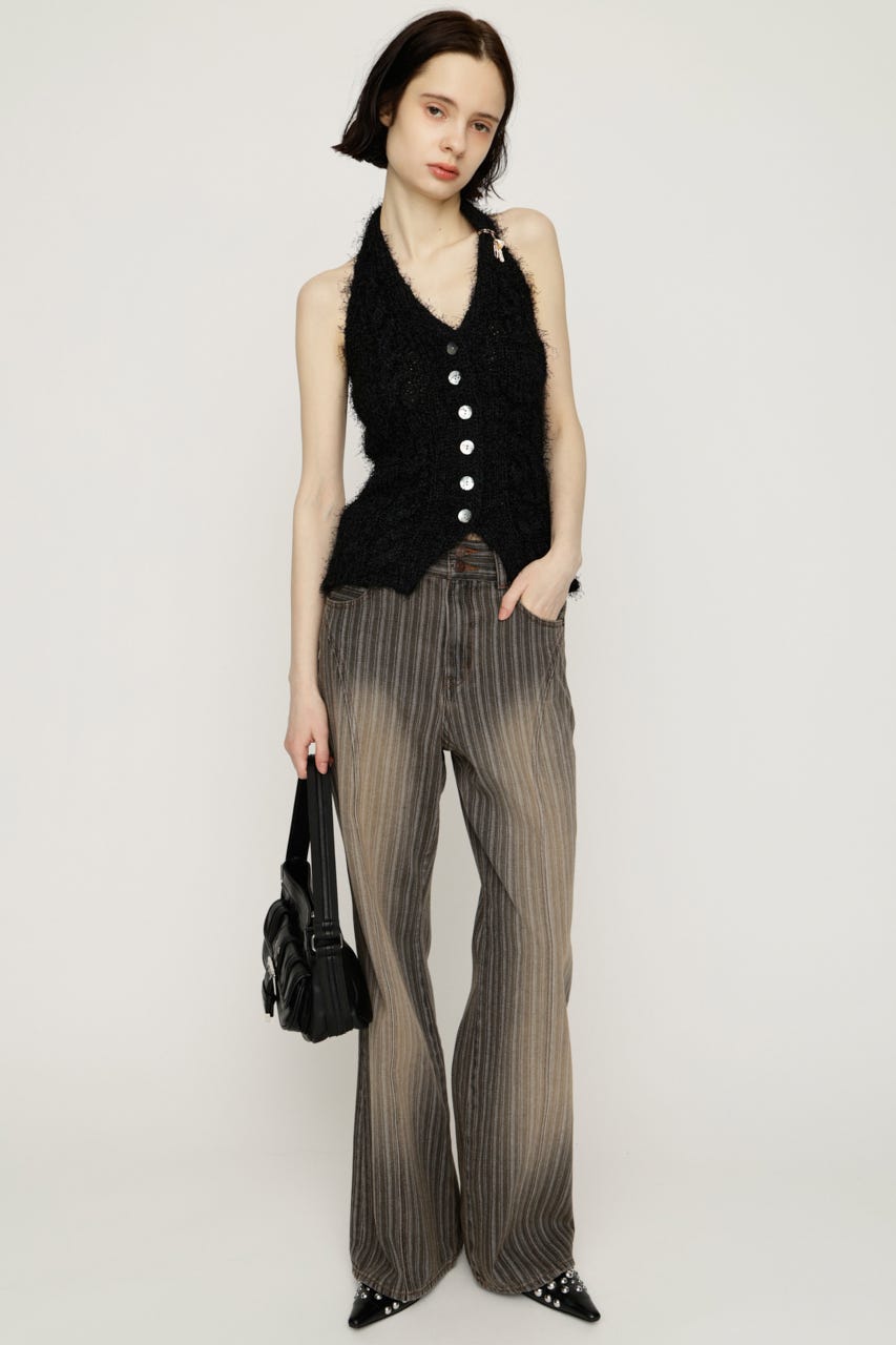 【SNSで話題！】L／W STRIPE STRAIGHT パンツ M/KHA 2