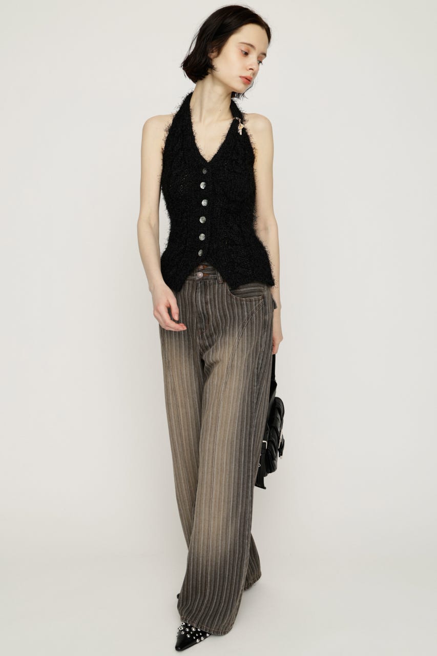 【SNSで話題！】L／W STRIPE STRAIGHT パンツ M/KHA 2