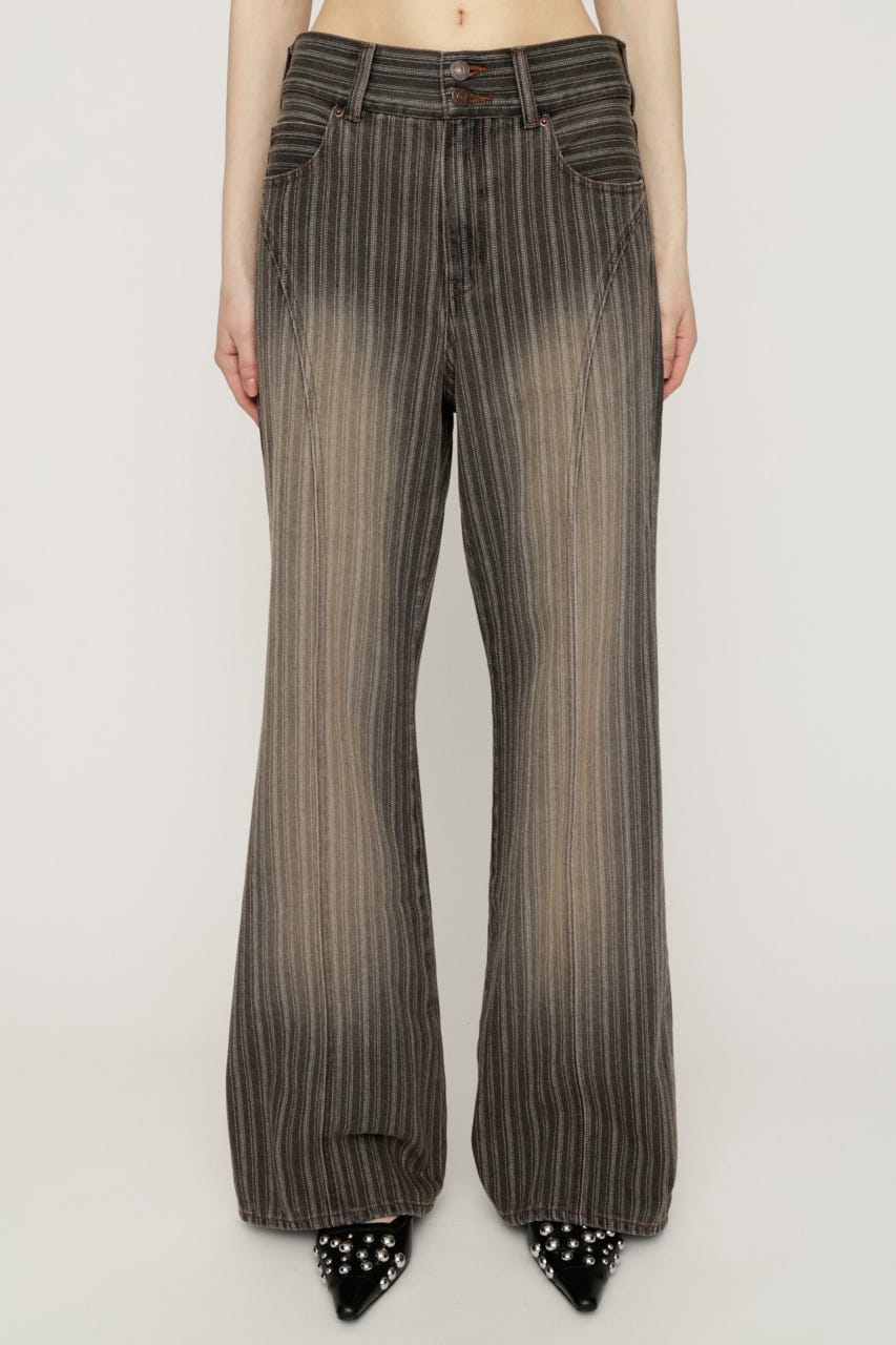 【SNSで話題！】L／W STRIPE STRAIGHT パンツ M/KHA 2