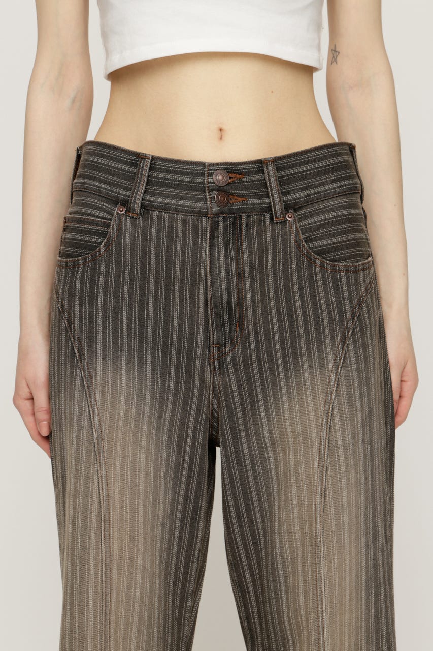 【SNSで話題！】L／W STRIPE STRAIGHT パンツ M/KHA 2