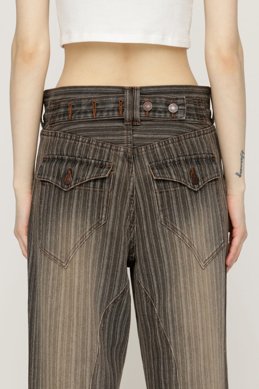 【SNSで話題！】L／W STRIPE STRAIGHT パンツ M/KHA 2