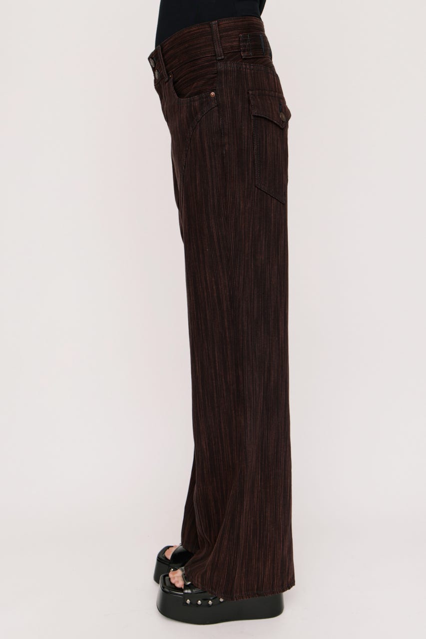 【SNSで話題！】L／W STRIPE COLOR STRAIGHT パンツ M/PUR 2