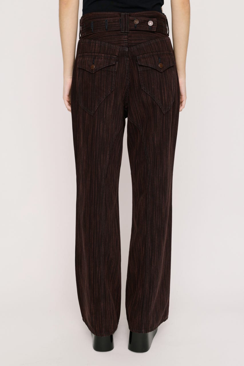 【SNSで話題！】L／W STRIPE COLOR STRAIGHT パンツ M/PUR 2