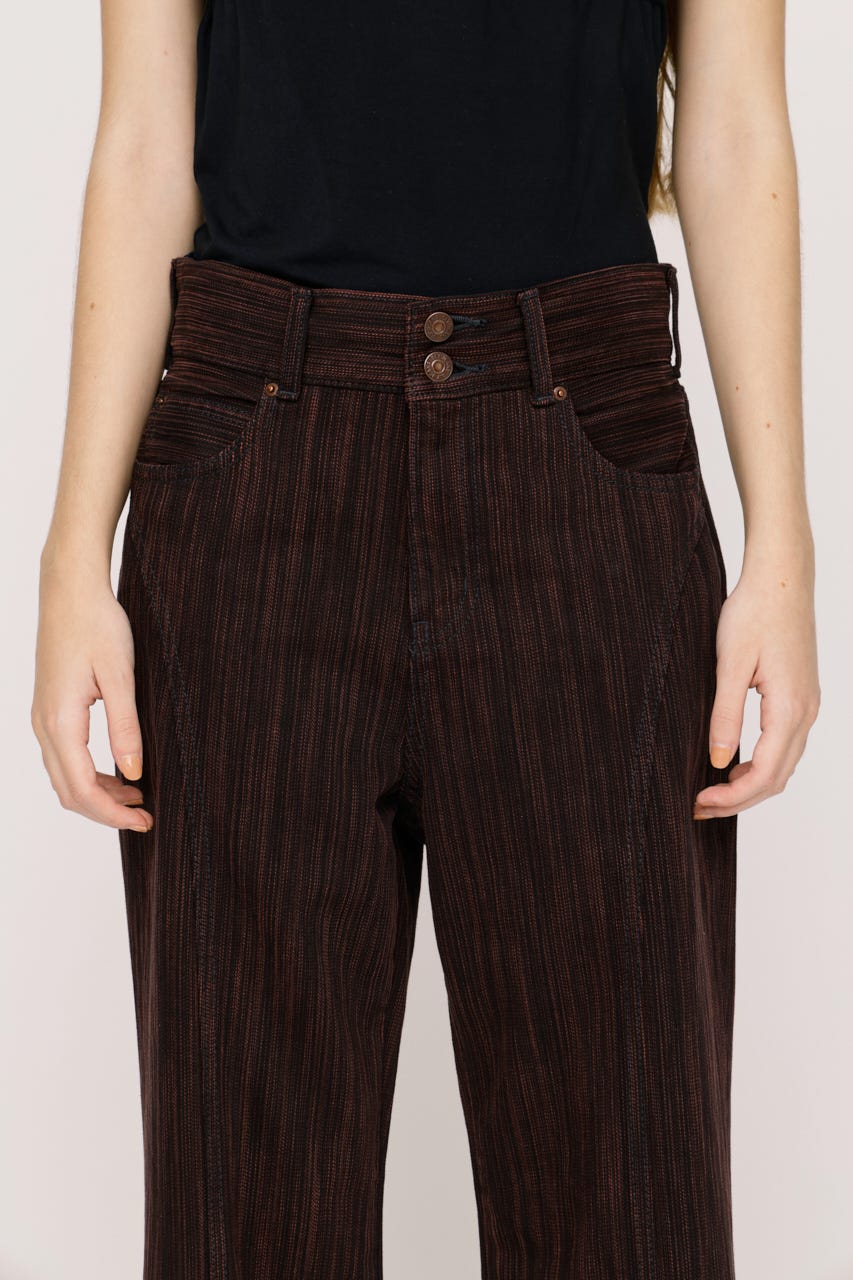 【SNSで話題！】L／W STRIPE COLOR STRAIGHT パンツ M/PUR 2