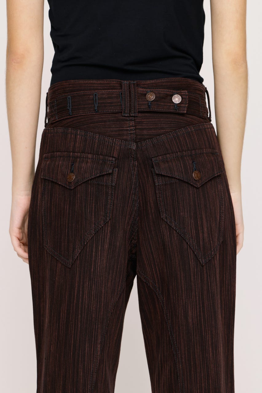 【SNSで話題！】L／W STRIPE COLOR STRAIGHT パンツ M/PUR 2