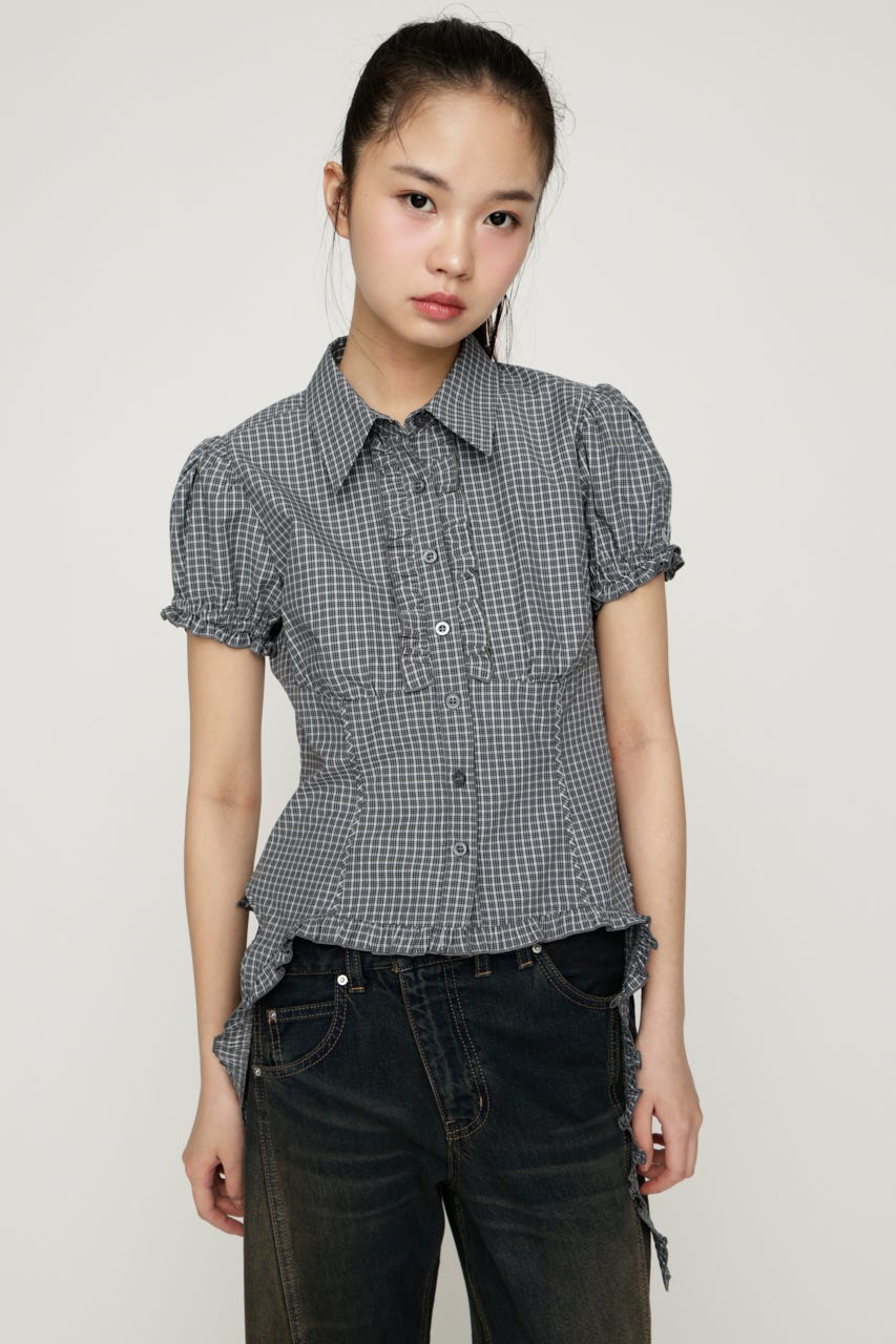 CHECK FRILL SH ブラウス Multi_1 FREE