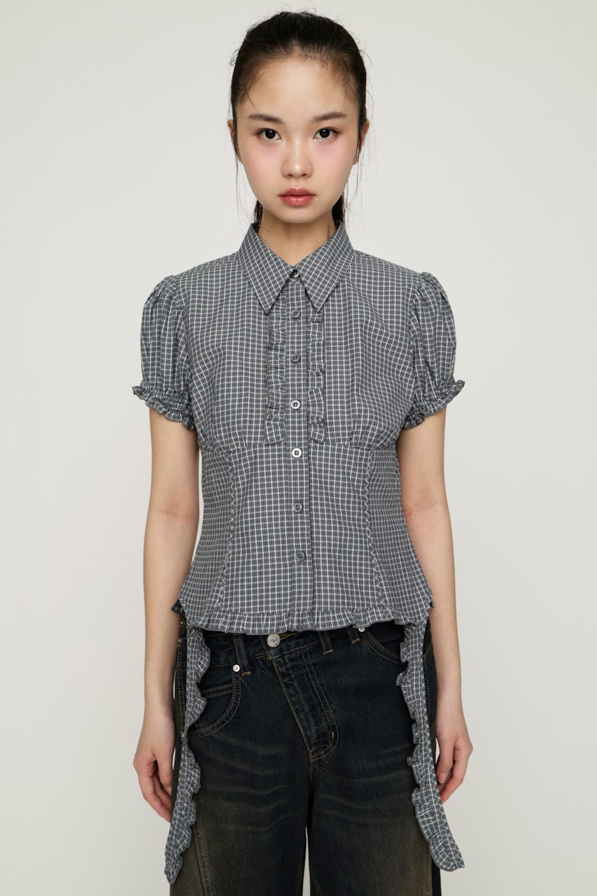 CHECK FRILL SH ブラウス Multi_1 FREE