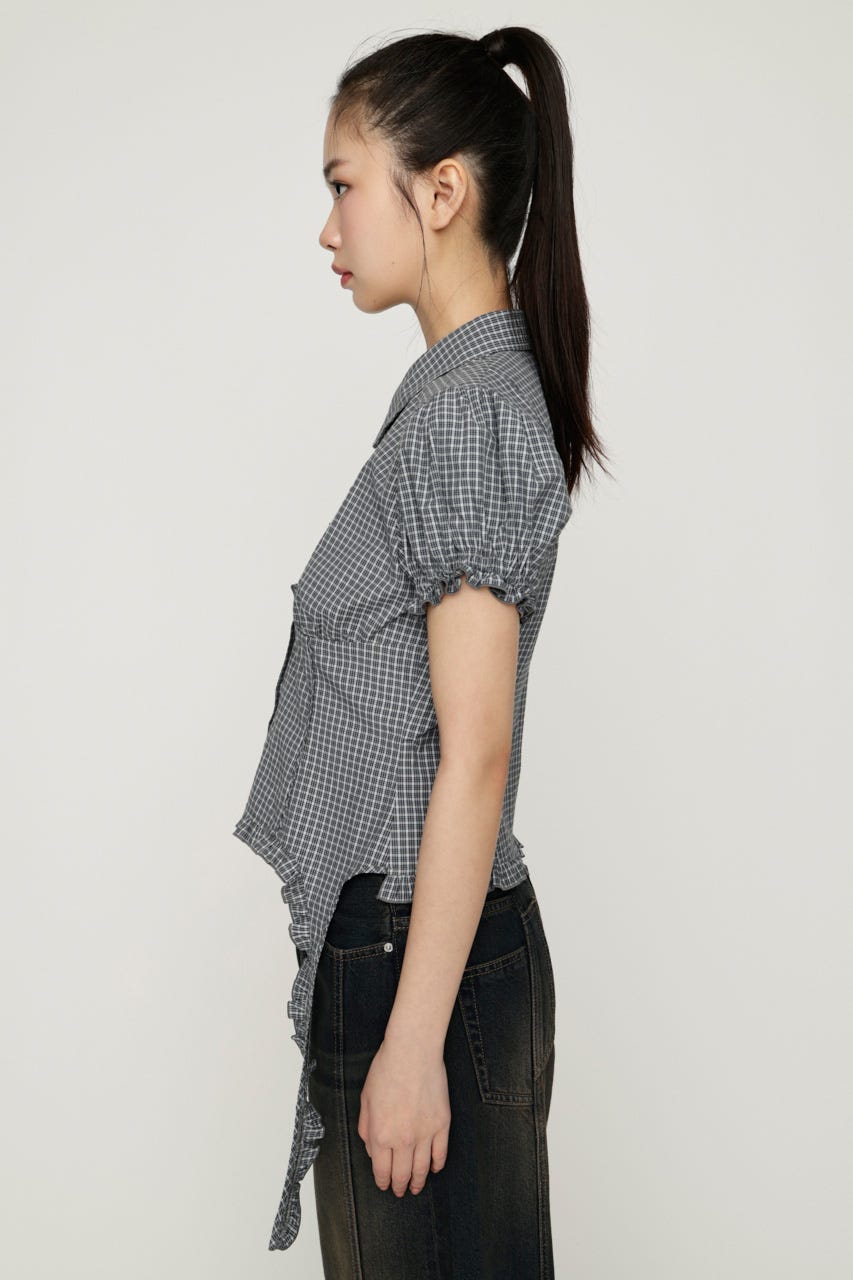 CHECK FRILL SH ブラウス Multi_1 FREE