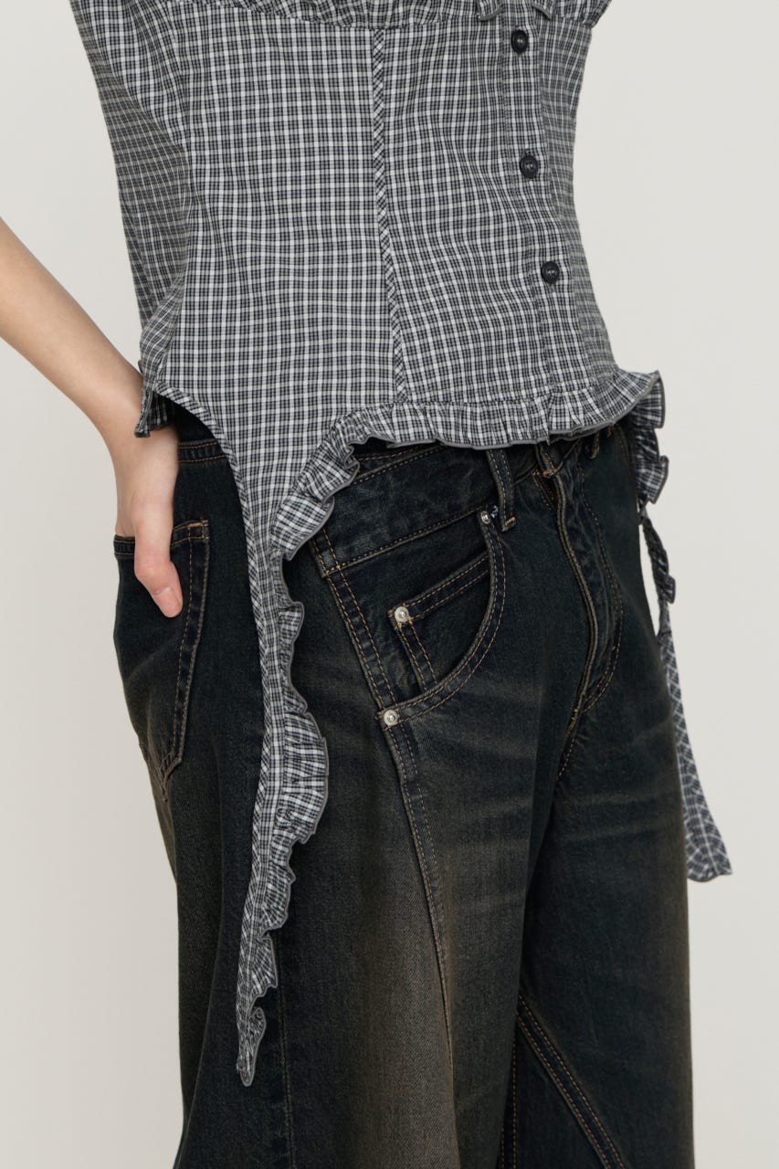 CHECK FRILL SH ブラウス Multi_1 FREE