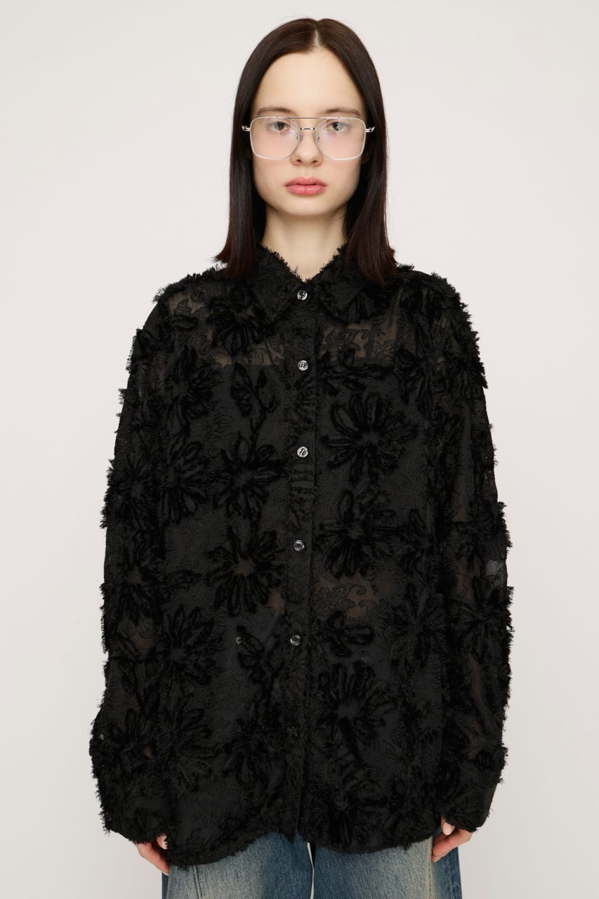 LOOSE LACE シャツ BLK FREE