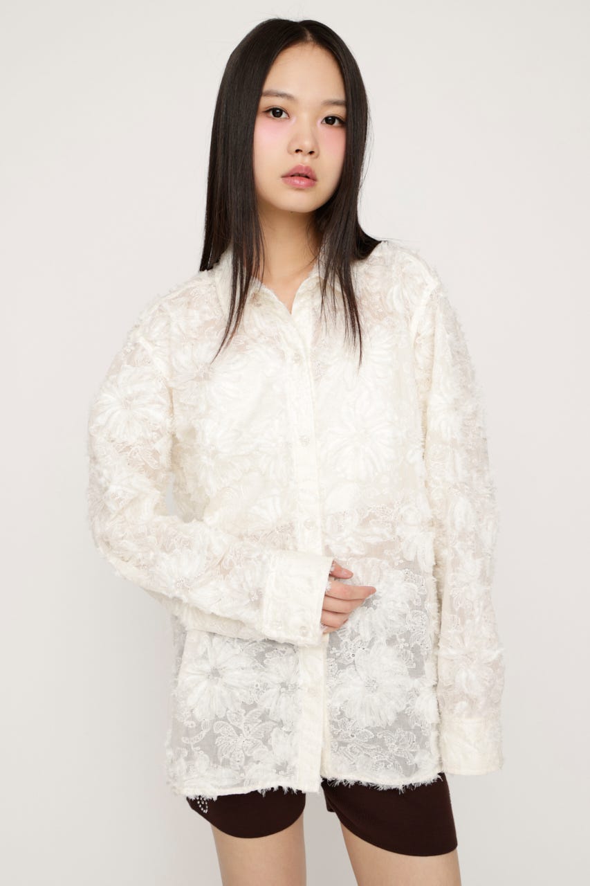 LOOSE LACE シャツ IVOY FREE