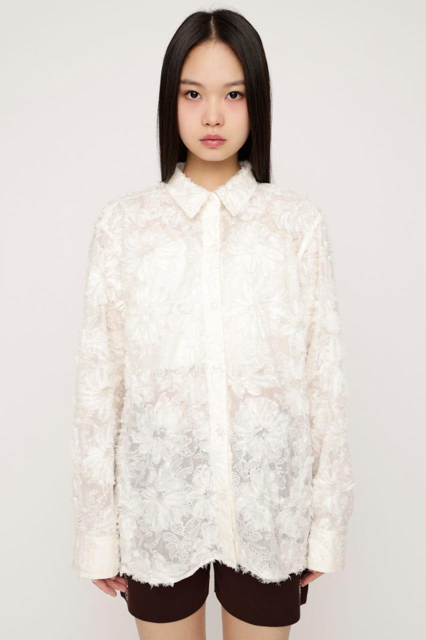 LOOSE LACE シャツ IVOY FREE