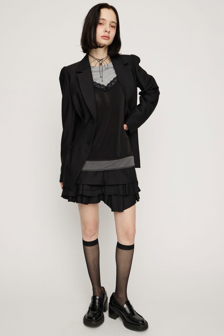 LAYERED FRILL スコート BLK 0