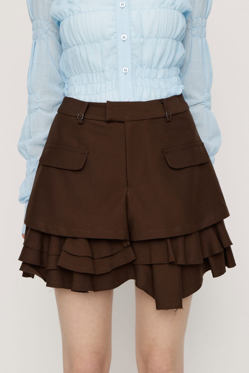 LAYERED FRILL スコート BRN 1