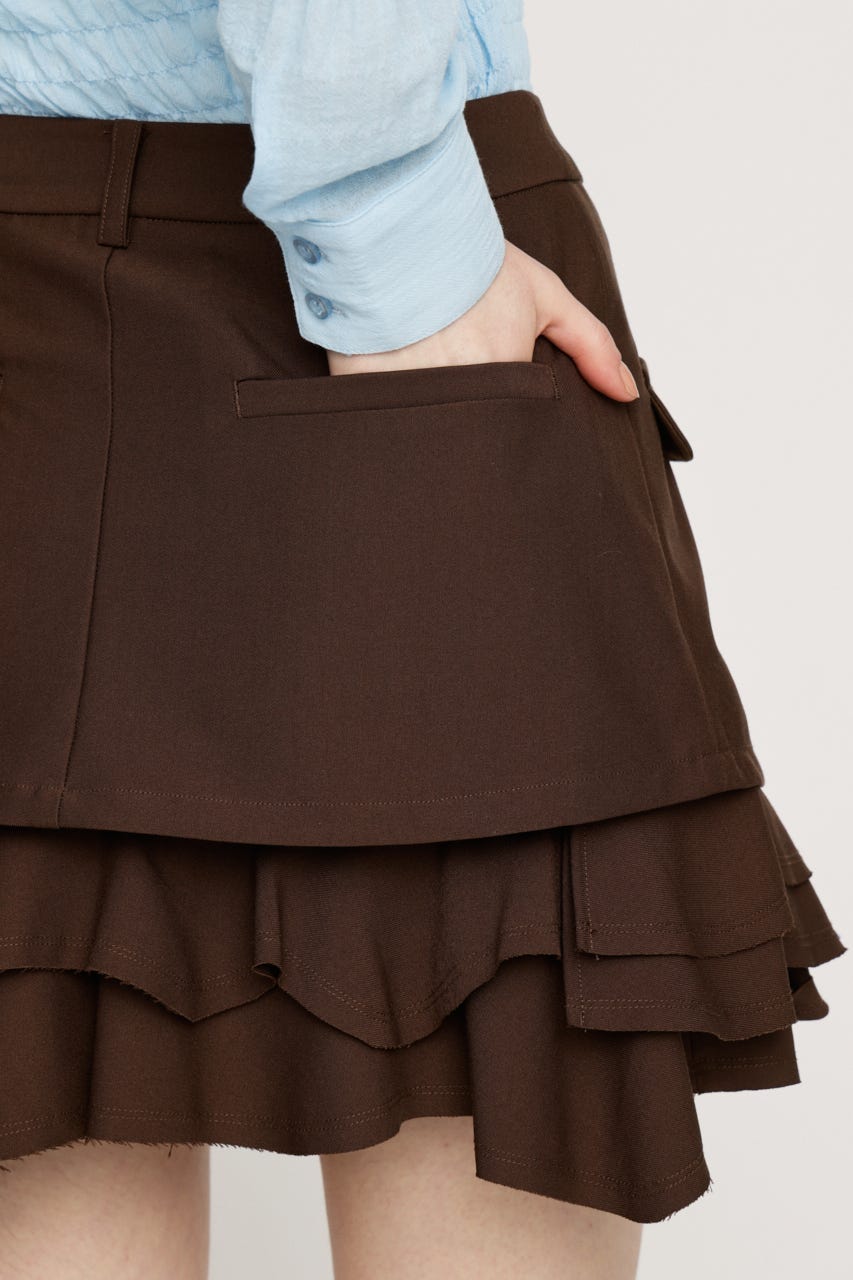 LAYERED FRILL スコート BRN 1