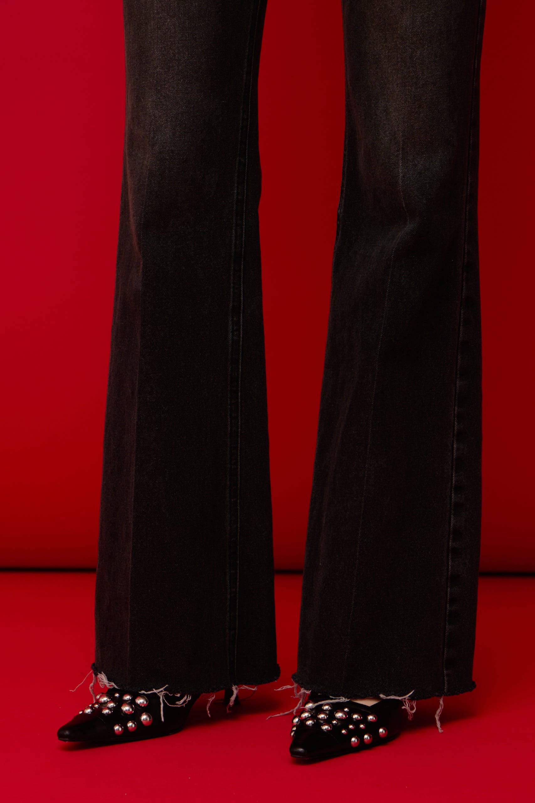 【SNSで話題！】【LIMITED ITEM】J／W SEMI FLARE DENIM パンツ BLK 2