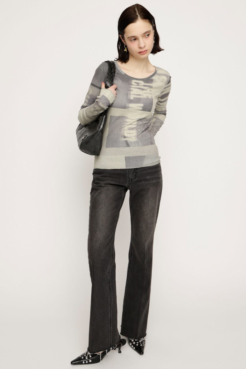 【LIMITED ITEM】J／W SEMI FLARE DENIM パンツ BLK 2