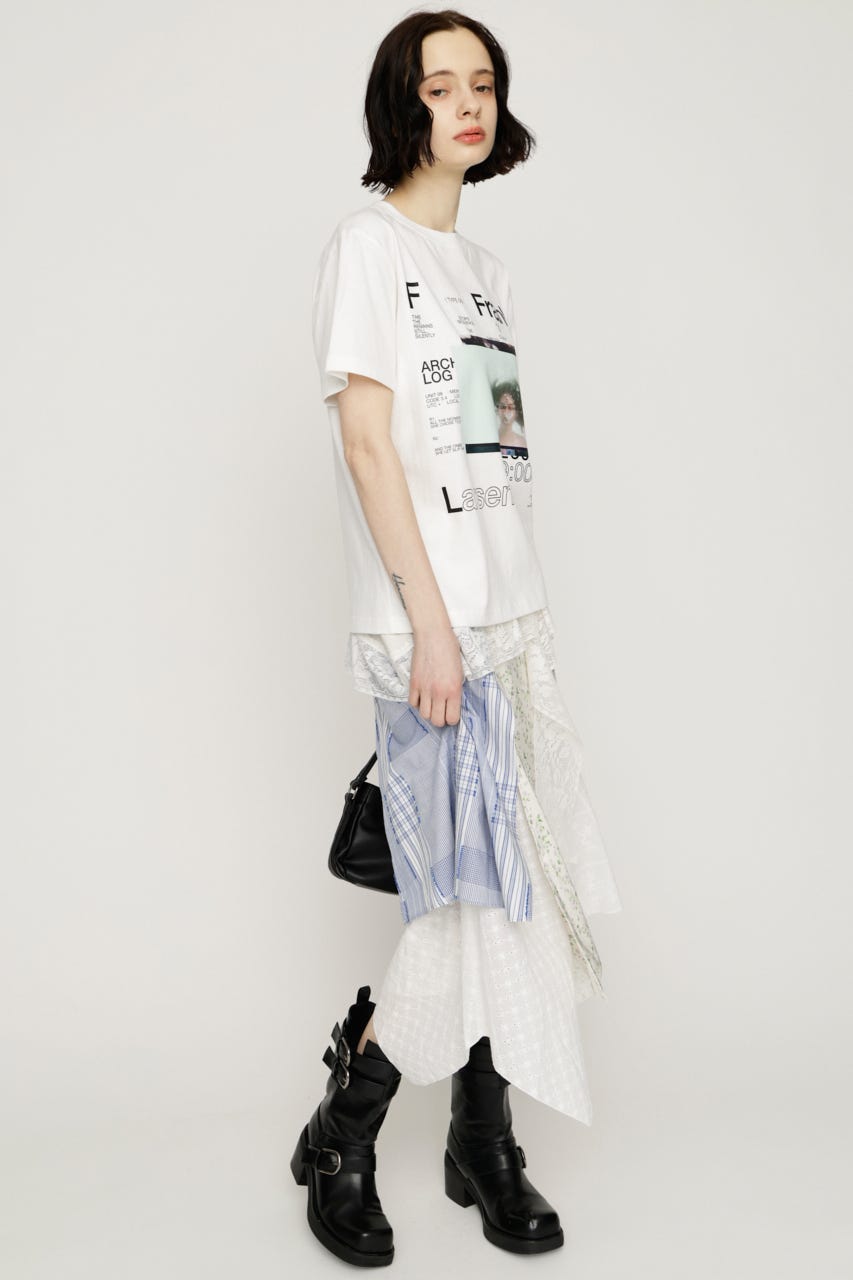 REMAKE COTTON LACE スカート M/WHT FREE