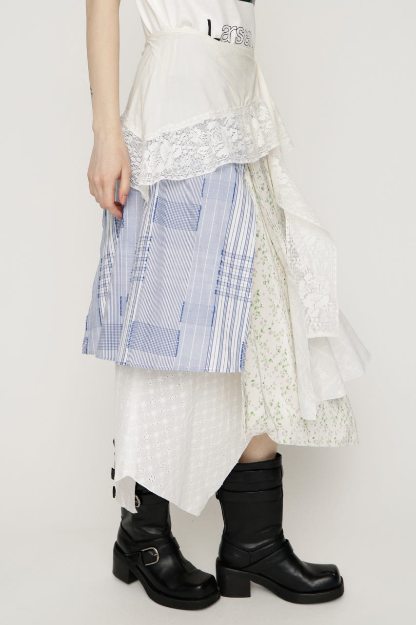 REMAKE COTTON LACE スカート M/WHT FREE