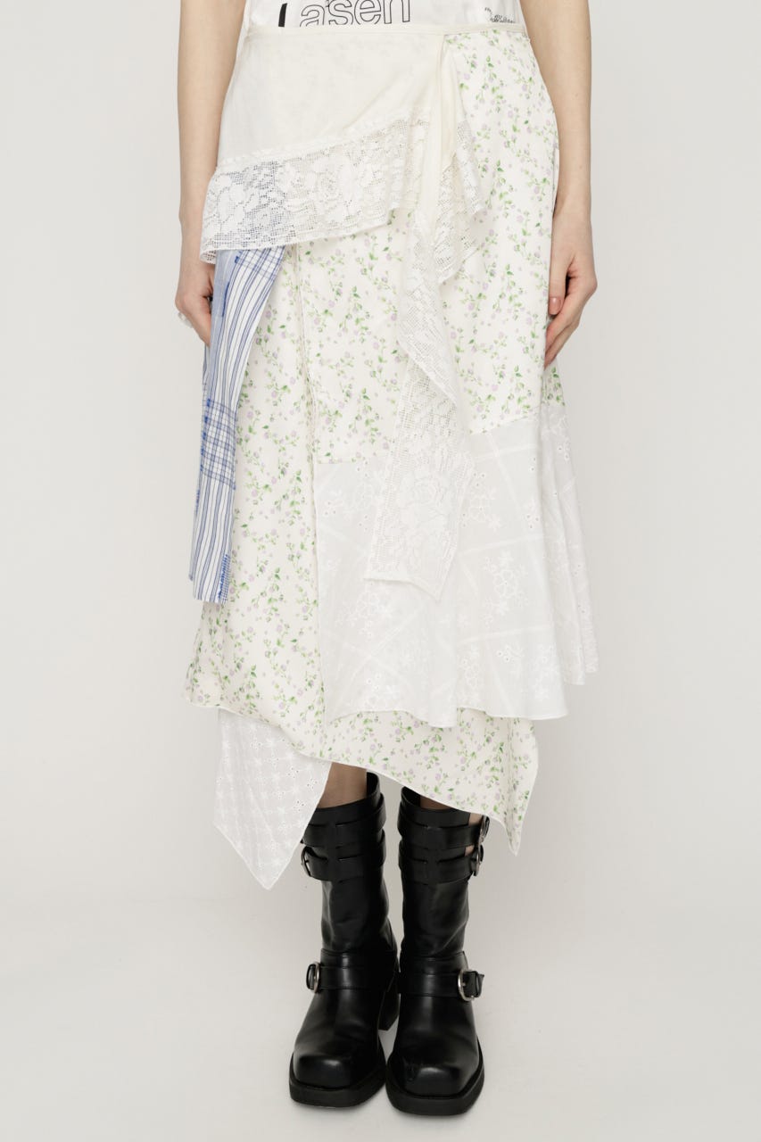 REMAKE COTTON LACE スカート M/WHT FREE