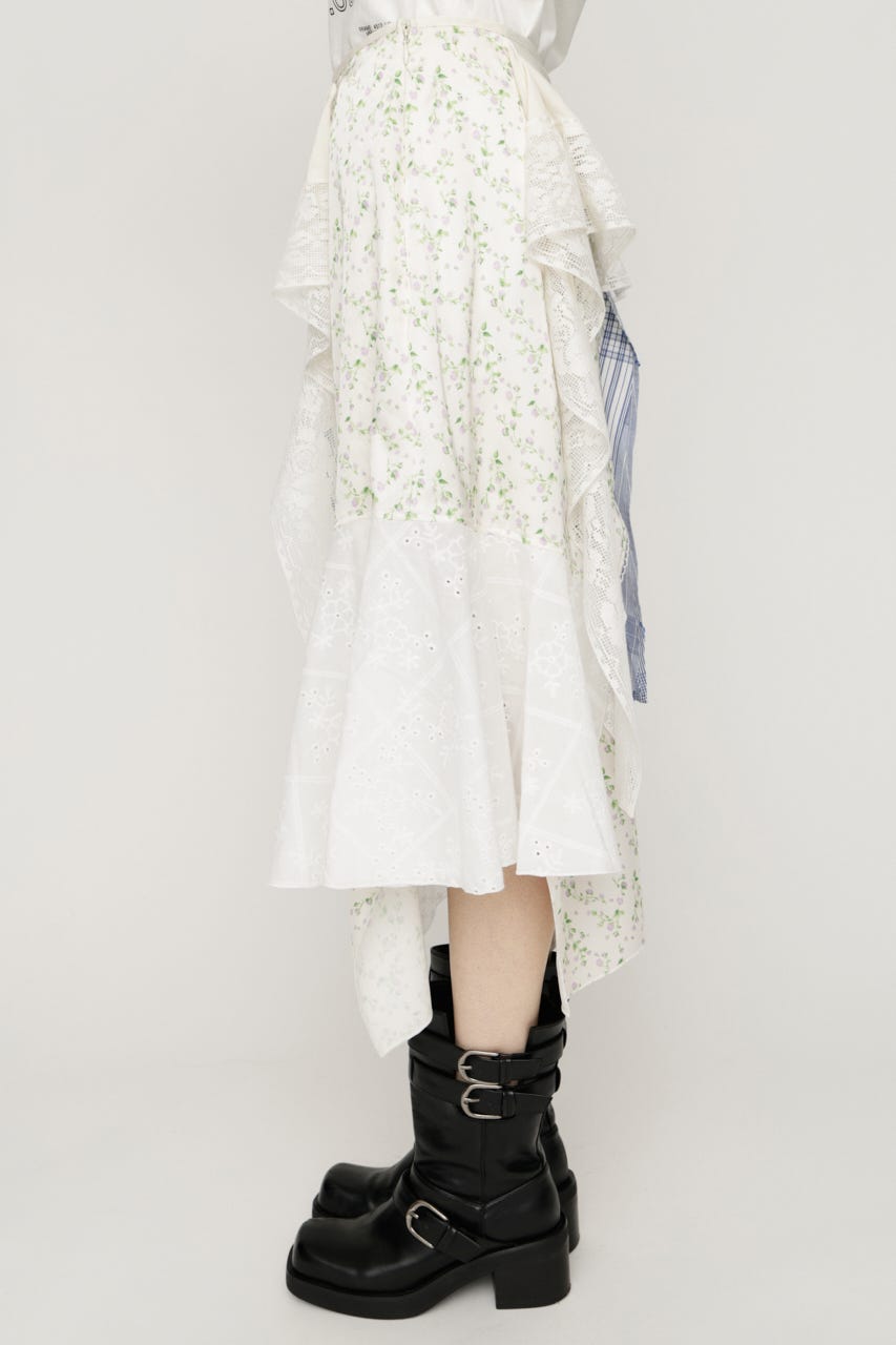 REMAKE COTTON LACE スカート M/WHT FREE